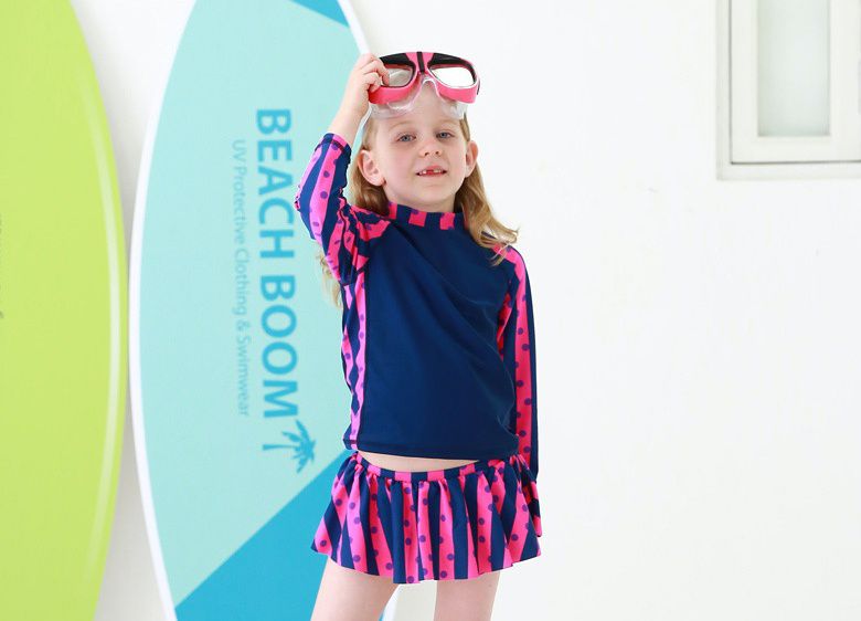 韓國 Beach Boom - UPF50+長袖泳裝/泳衣-驚艷粉彩