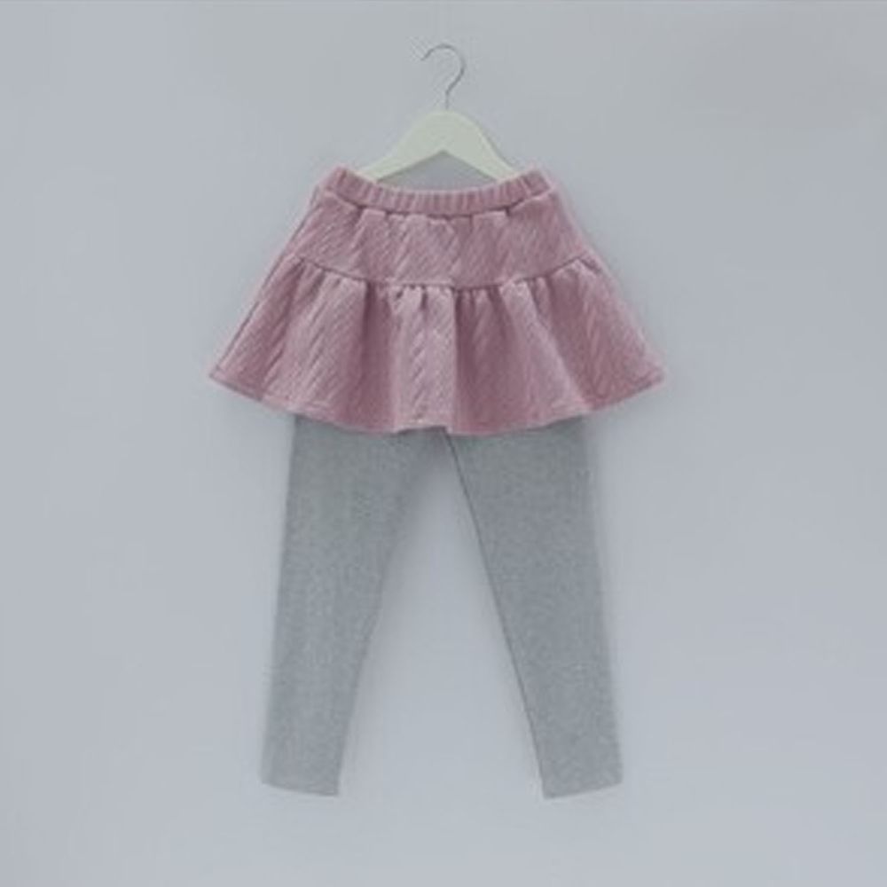 日本 Maison de Ravi - 薄裡起毛編織紋內搭褲裙-星塵紫