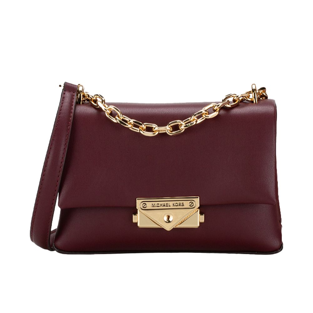 防刮皮革素色肩背斜背包 (酒紅)