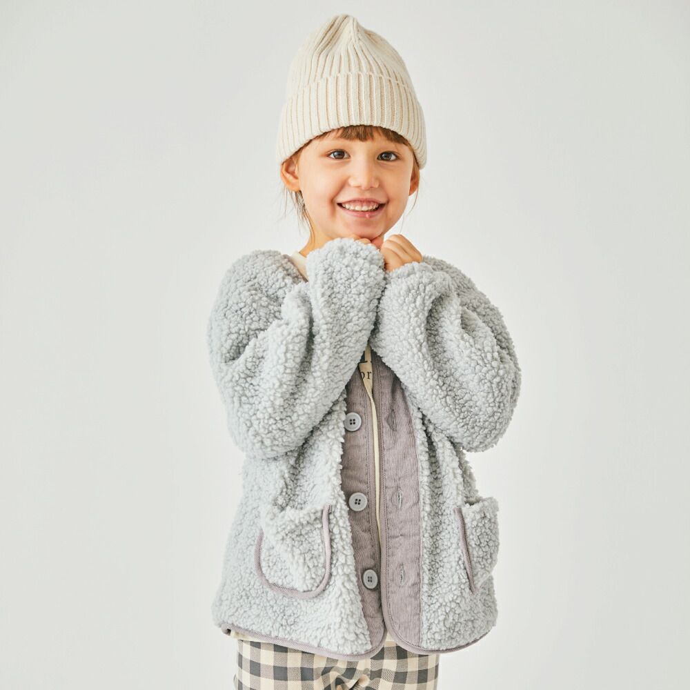 日本 evercloset - 泰迪熊溫暖蓬鬆鈕扣外套-粉紅