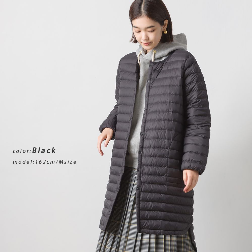 日本 OMNES - 90%羽絨 超保暖輕量長版羽絨外套-黑