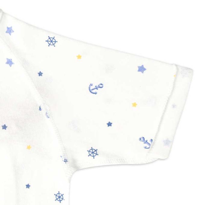 akachan honpo - 新生兒內衣10件組-按扣款-淺藍色 (肚衣:50cm蝴蝶裝:50~60cm)