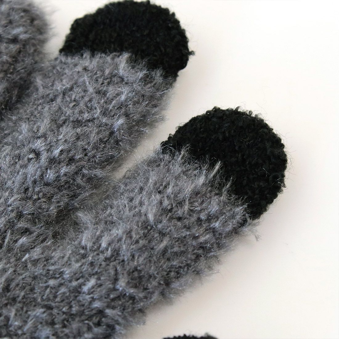 日本 TOMO - 大人可觸控短絨保暖手套-不倒翁-淺米