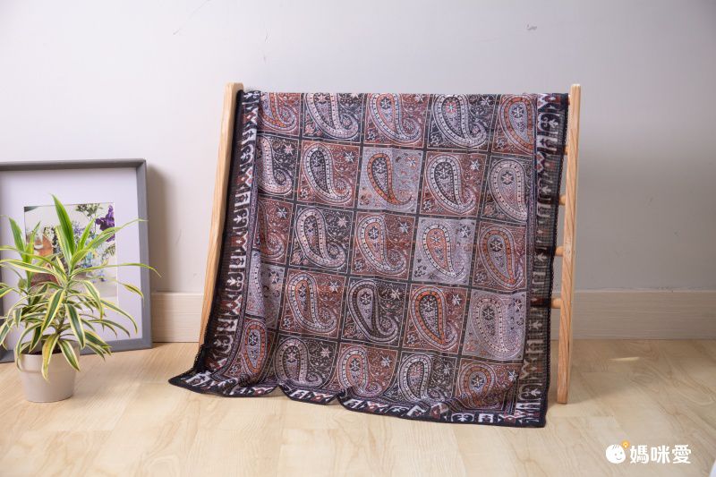 法式棉麻披肩方巾-拼色碎花-黃色 (90x90cm)