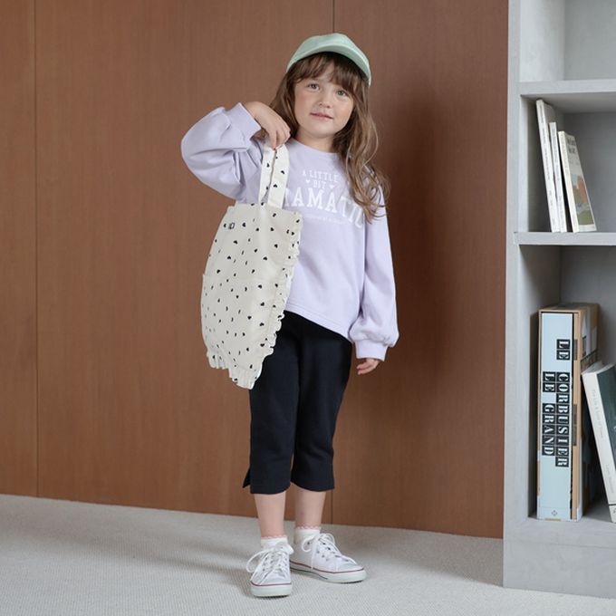 日本 Lycee mine - 防潑水 荷葉邊大容量上學包-小花-藍 (33x43cm)