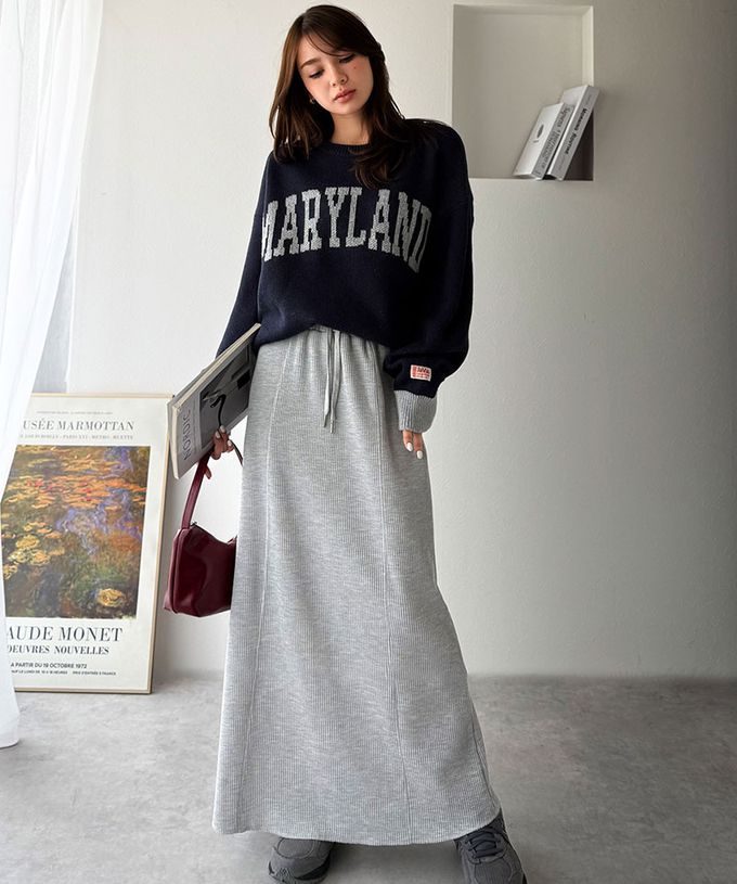 日本 Classical Elf - Java 華夫格舒適厚磅魚尾裙-黑