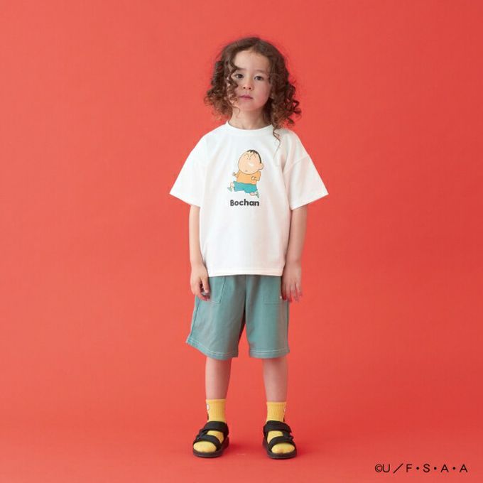 日本 b-ROOM - 聯名限定 短袖上衣-卡通人物蠟筆小新-白