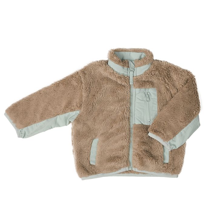 akachan honpo - 刷毛外套-淺卡其色