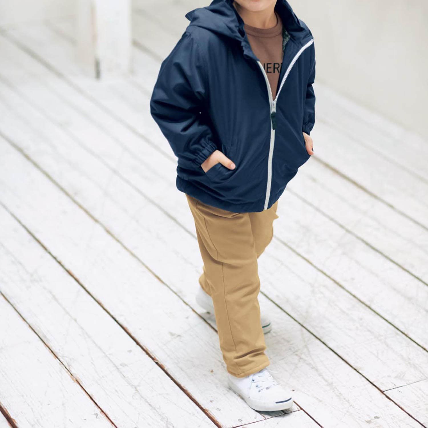 日本千趣會 - 毛茸茸內裡溫暖連帽外套-煙燻粉