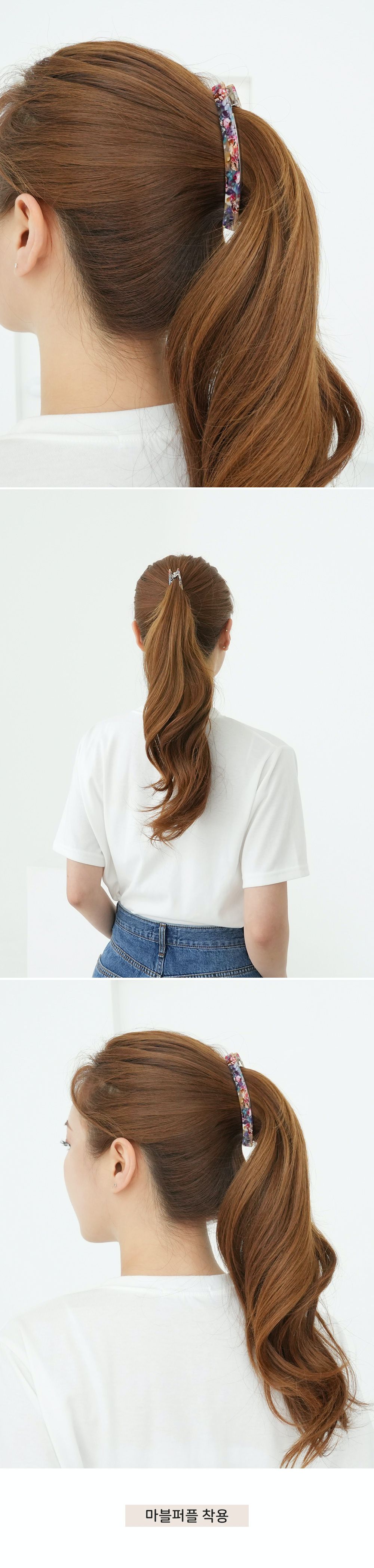 韓國 Soo&Soo - 正韓製CREATION FRANCE扣式髮夾-黑