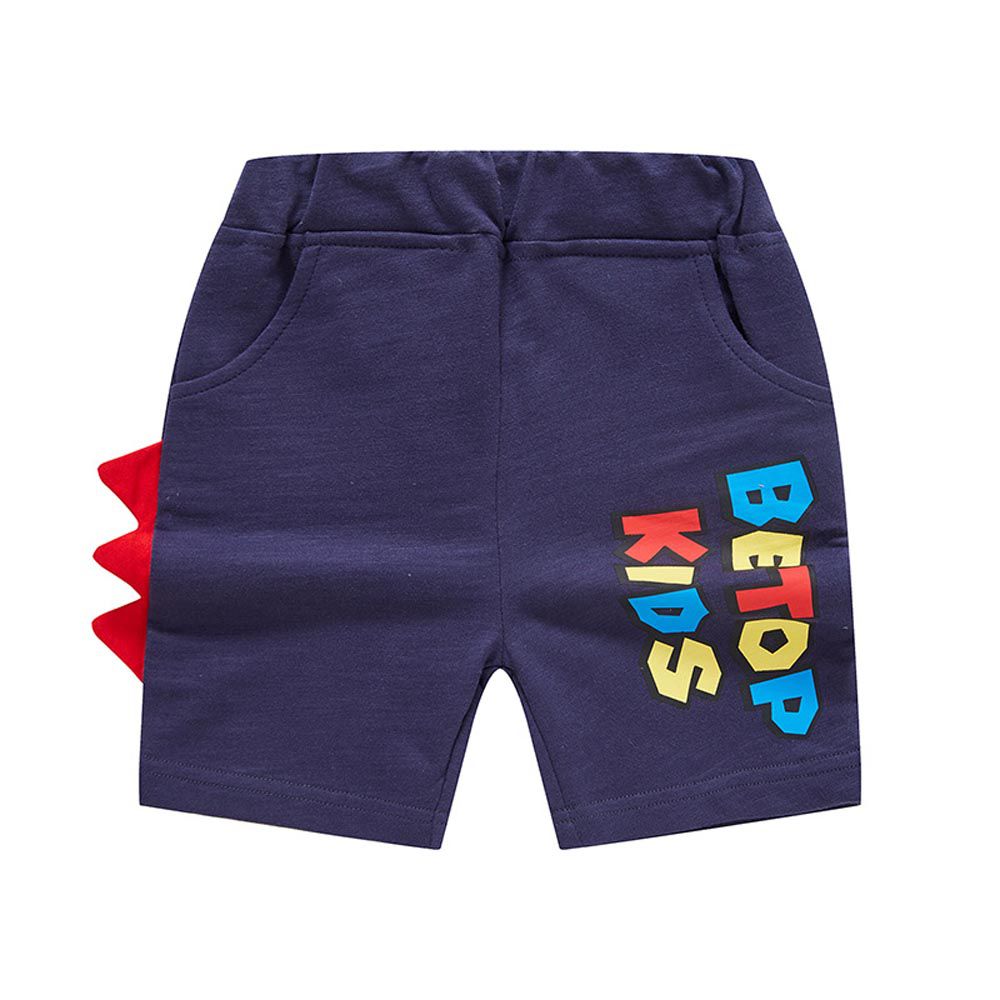 BE TOP - 純棉立體造型休閒短褲-BETOP KIDS-藍色