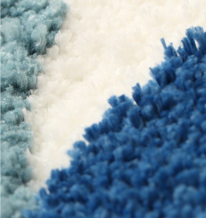 快速吸水植絨浴室腳踏墊-階梯夕陽-米白色