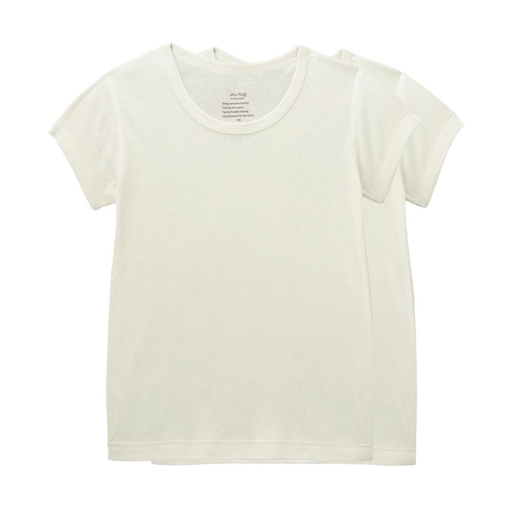 日本千趣會 - uru-hug 保濕保溫材質內衣兩件組(短袖)-白