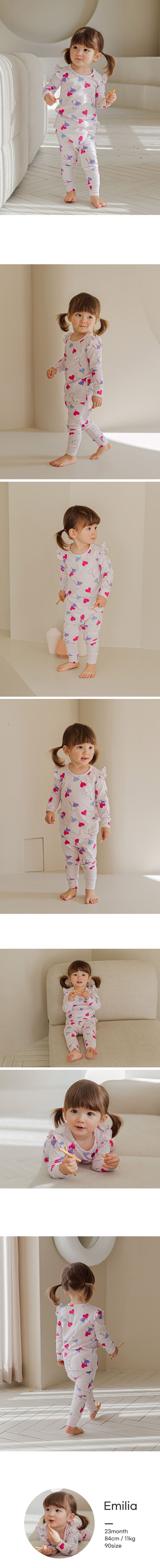 韓國 Cordi-i - 無螢光40支棉彈性長袖家居服-愛心棒棒糖