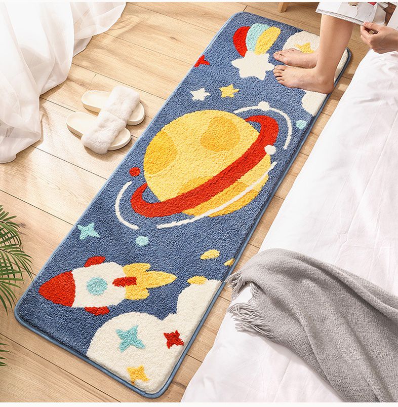 柔軟長條形床邊腳踏墊-太空宇宙 (50x150cm)