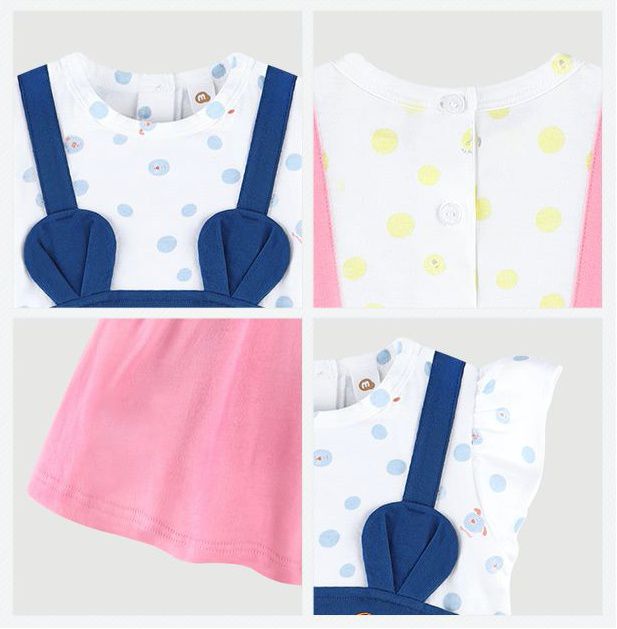 韓國 milk mile - 假兩件小老鼠造型洋裝-粉紅