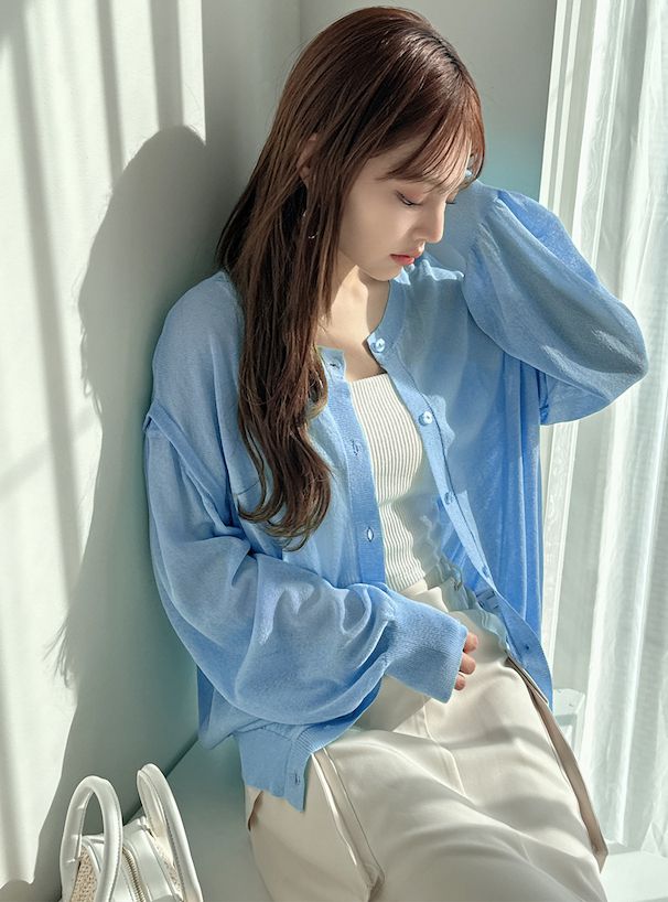 日本 GRL - 2WAY嫘縈混泡泡袖薄外套-奶油黃 (F)