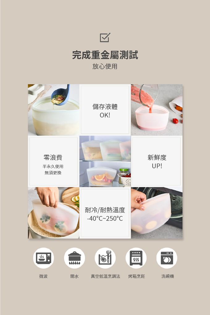 韓國 SILIPOT - 鉑金矽膠料理儲存袋(S/M/L各1)-3入 (可微波 熱水 儲存食物 熱湯 生鮮食品 水果)-檸檬黃