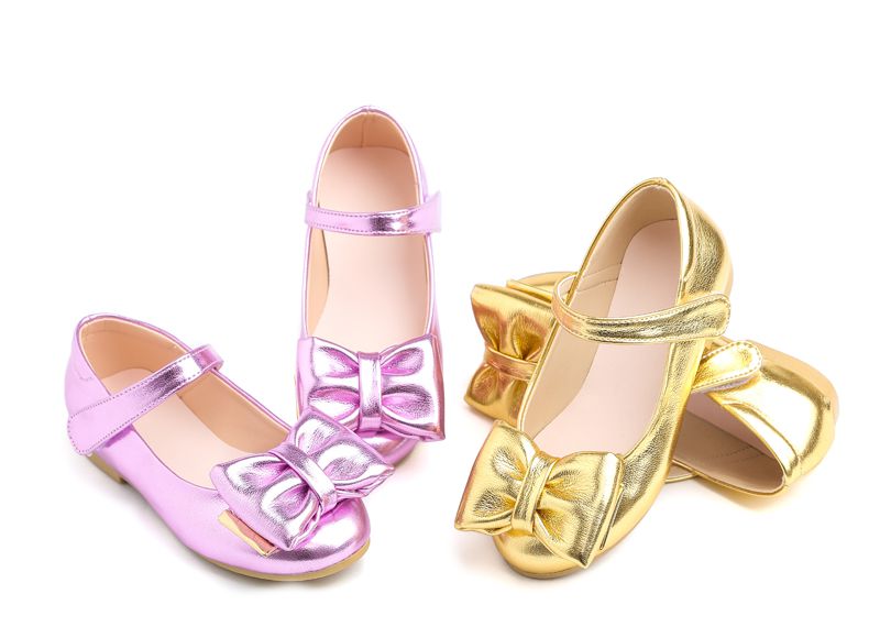 韓國 OZKIZ - 大蝴蝶結亮色皮鞋-金