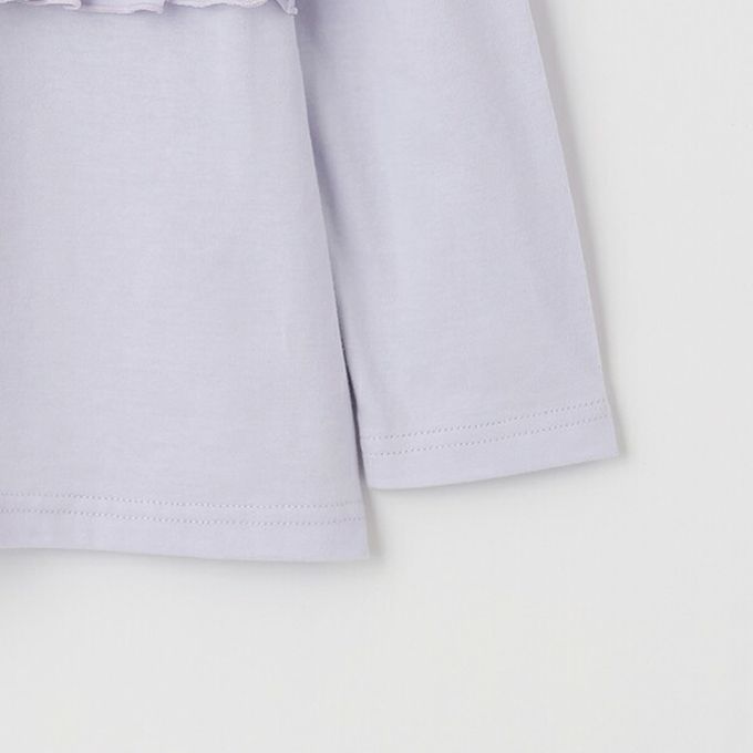 日本 Lycee mine - 100%棉 前後兩穿荷葉邊長袖上衣-白