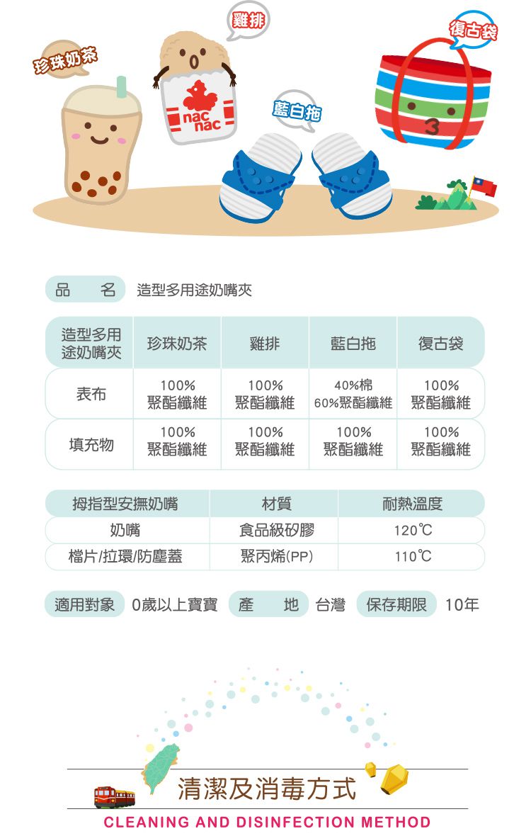 nac nac - 藍白拖造型多用途奶嘴夾