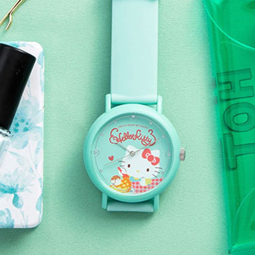 日本 MARUZEKI - KAORU 日本製香氛手錶(聯名款)-Hello Kitty-綠-椰子