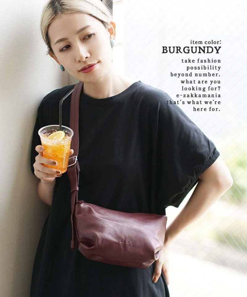 日本 zootie - Legato Largo 迷你皮革肩背小包-酒紅