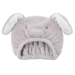 akachan honpo - 兒童動物造型乾髮帽-兔子-灰色 (46~52cm)