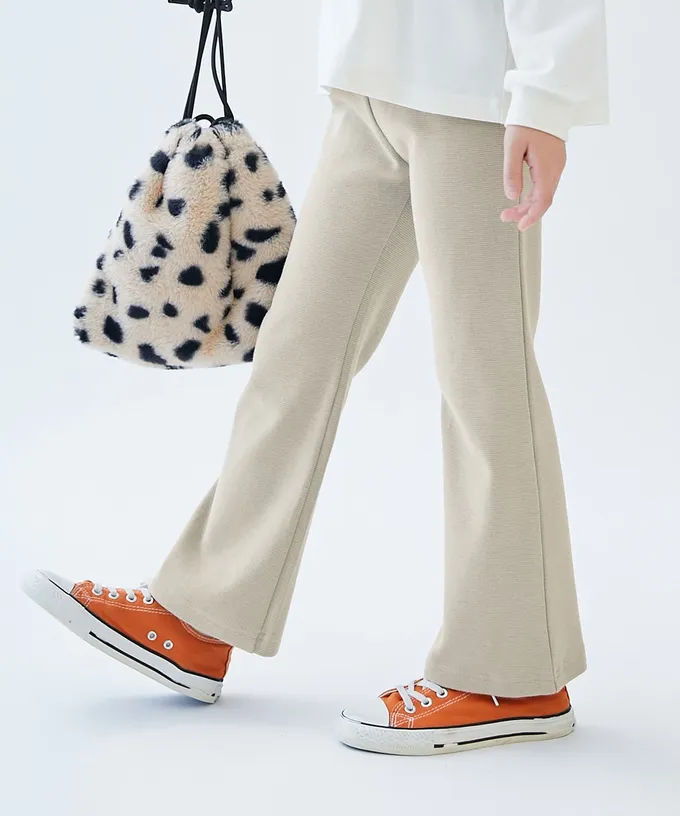 日本 devirock - [熱銷定番] 超彈力抗毛球小喇叭長褲-刷白藍