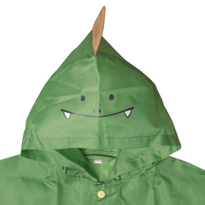 akachan honpo - 動物造型短斗篷式雨衣-恐龍-綠色