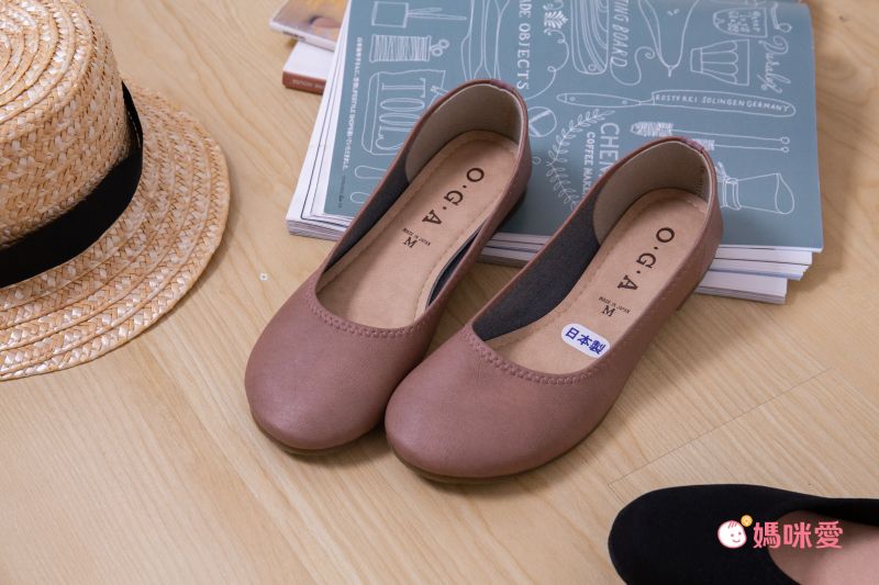 日本女裝代購 - 日本製 仿皮柔軟休閒平底包鞋-深咖啡