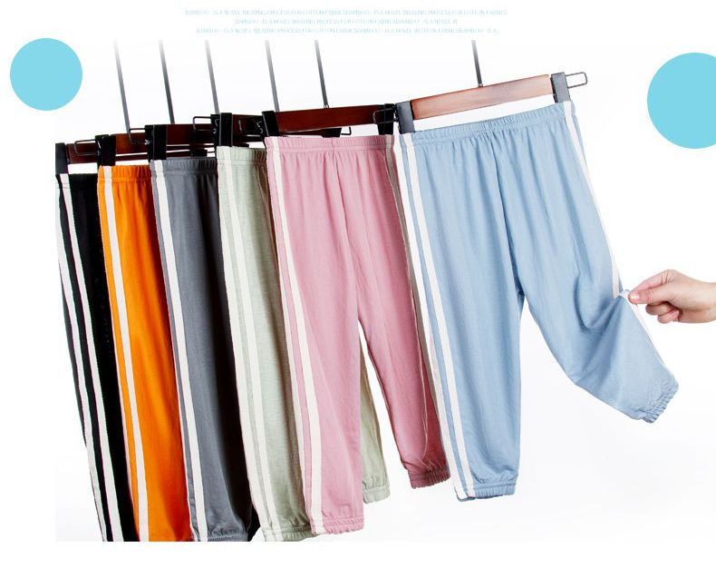 冰絲涼感運動風防蚊褲/空調褲-橘色