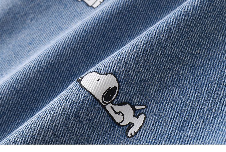 卡通SNOOPY吊帶牛仔連身短裙-小小SNOOPY-藍色