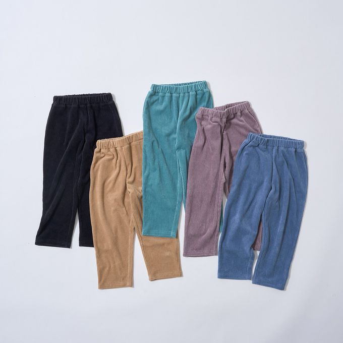 日本 b-ROOM - 柔軟寬鬆織燈芯絨長褲-藕紫