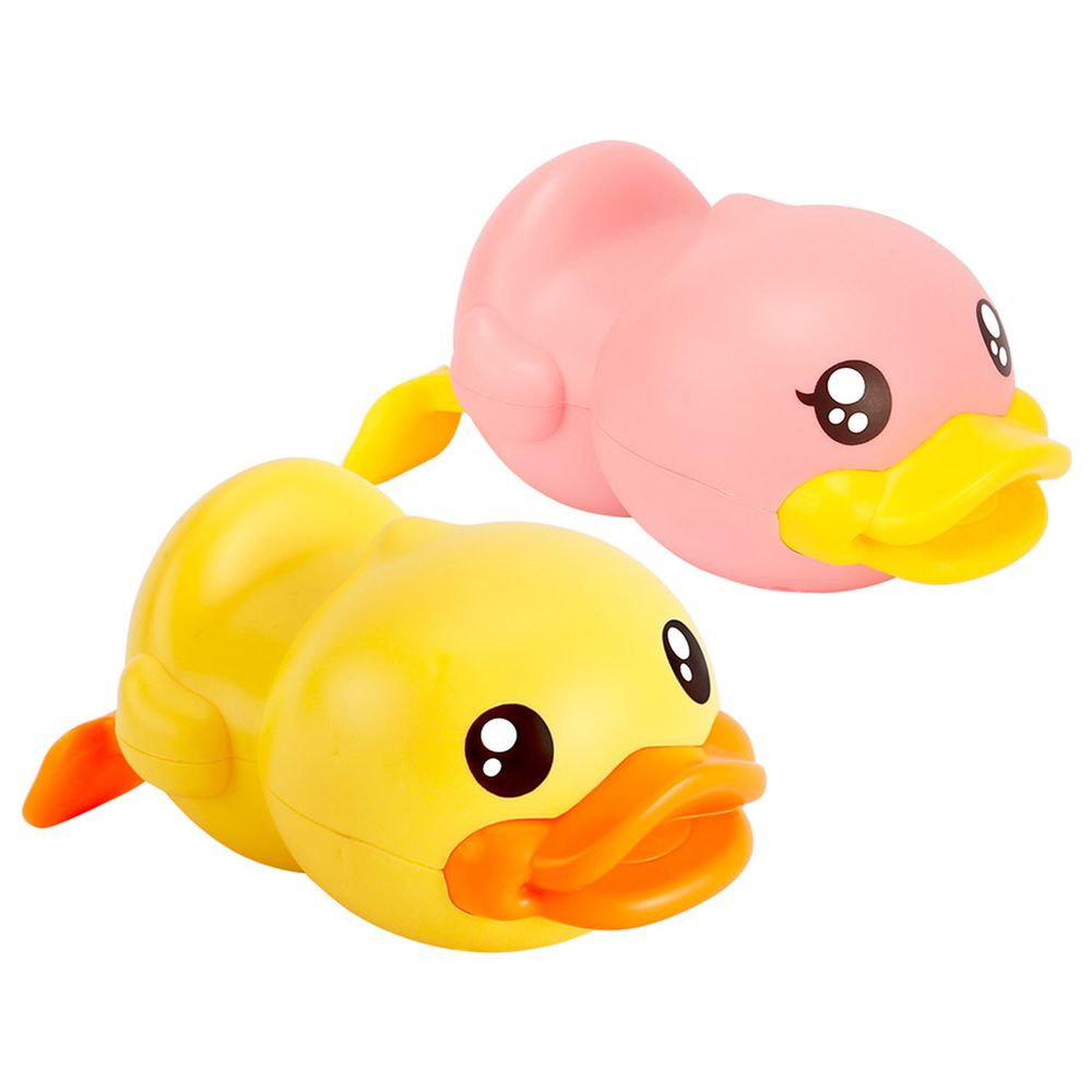 B.Duck 小黃鴨 - 游泳鴨洗澡玩具2入(黃+粉)-18個月以上