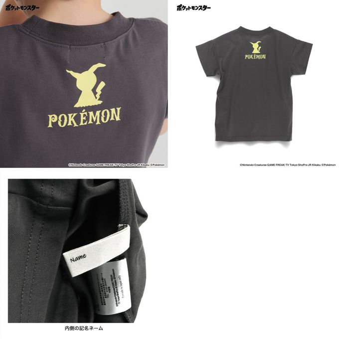 日本 BRANSHES - [限量]寶可夢印花短袖上衣-蒼炎刃鬼-黑