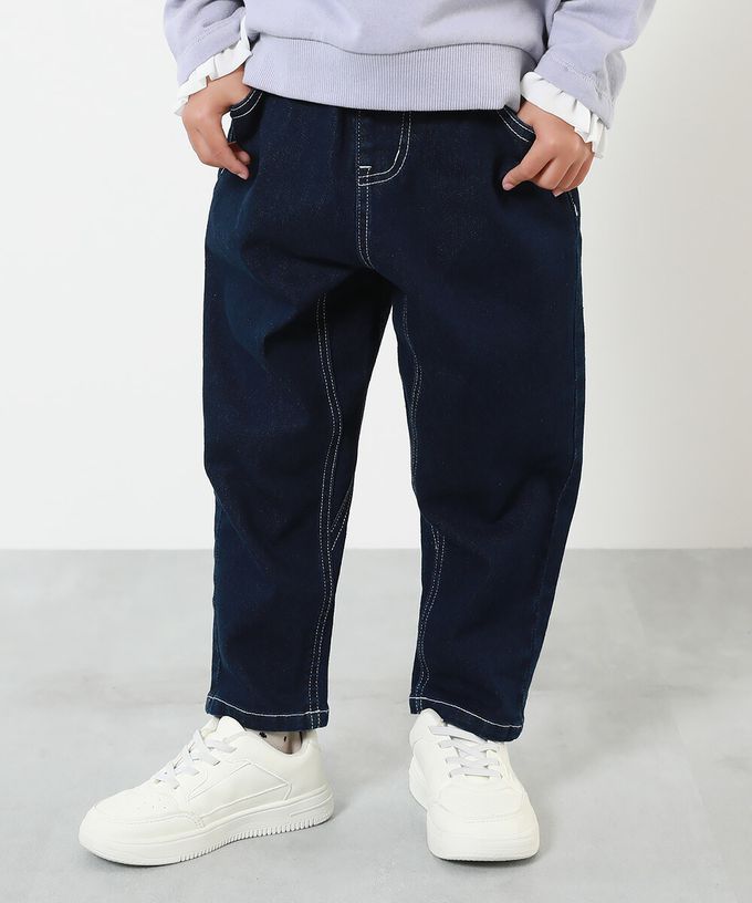 日本 devirock - RAKU DENIM 舒適丹寧褲-錐形-淺藍