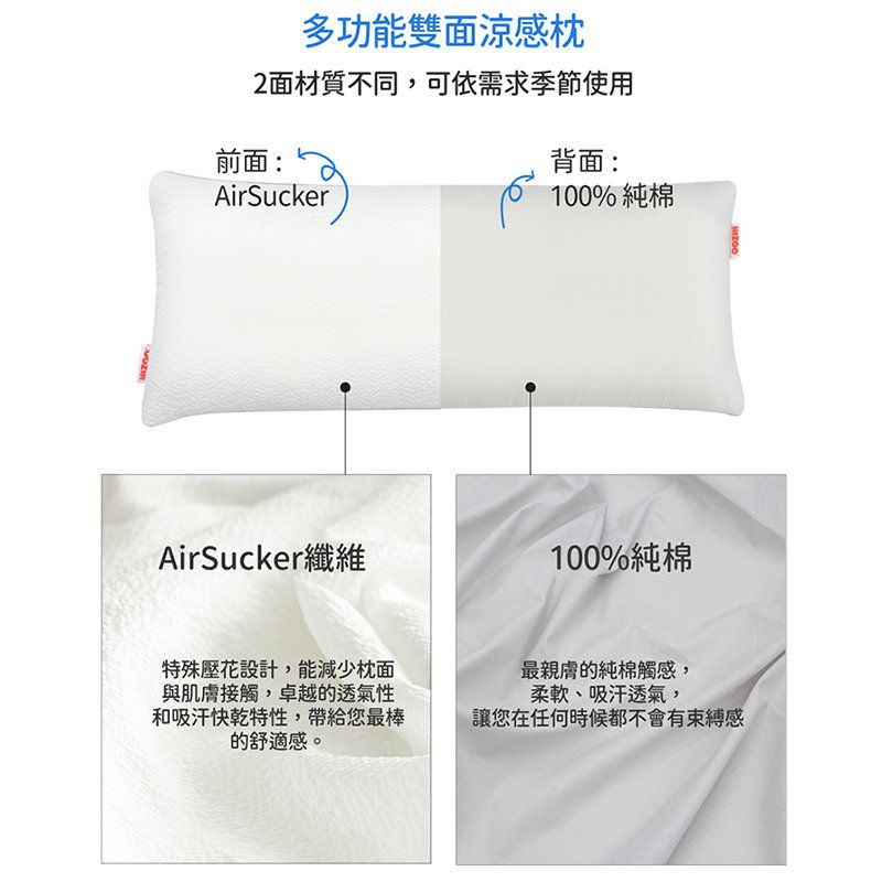 正韓Hello HiZoo - 3D Aqua Mesh 涼感兔耳造型抗菌防蟎雙面枕/涼感枕/護脊/護頸枕