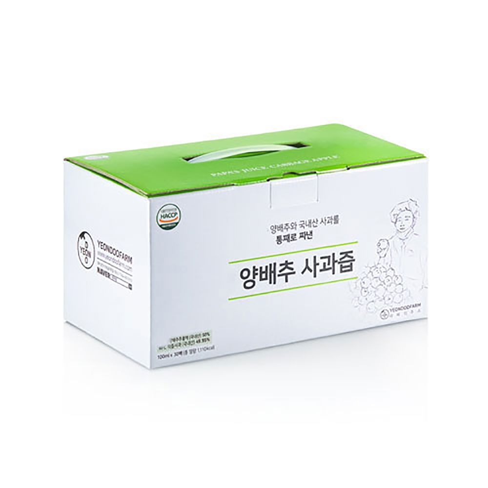 韓國YEONDOOFARM妍杜農場 - NFC高麗菜/蘋果汁 100ml*20入/箱