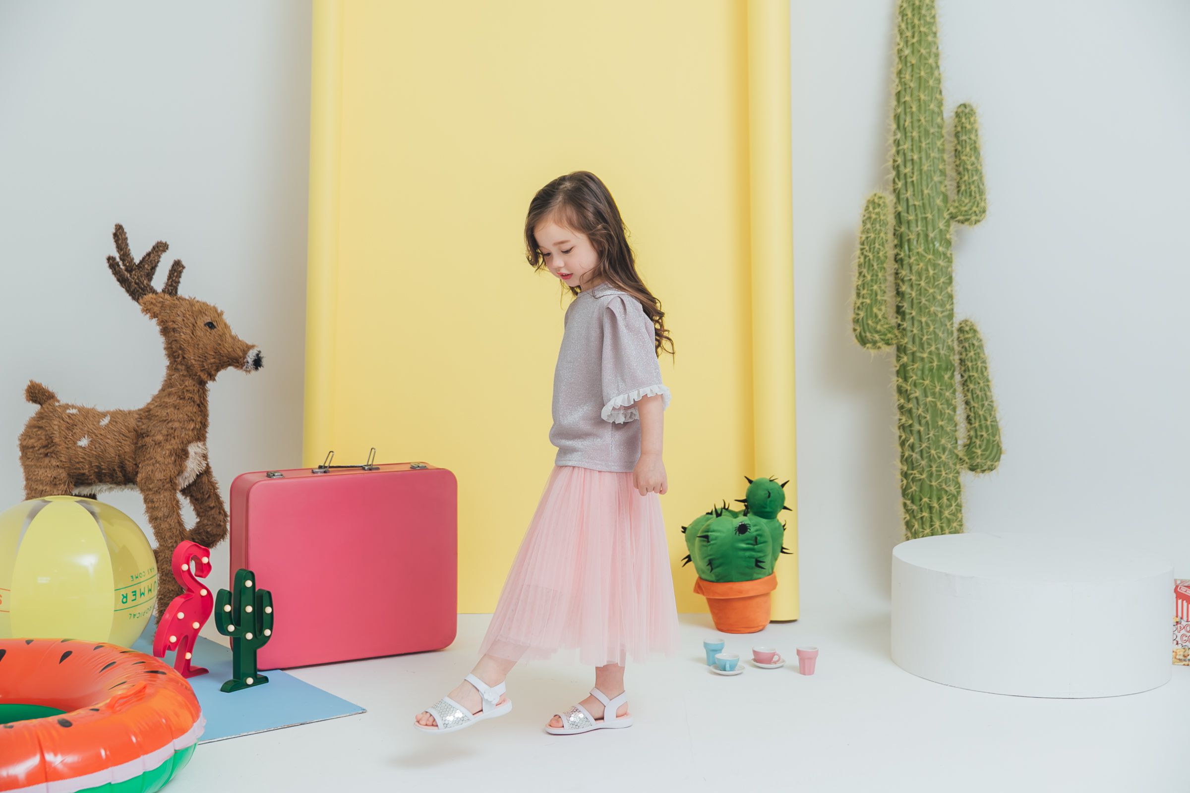 Peachy - 北鼻款*獨家訂製綿柔法式浪漫三層蓬紗裙-三層蓬版-蜜桃粉