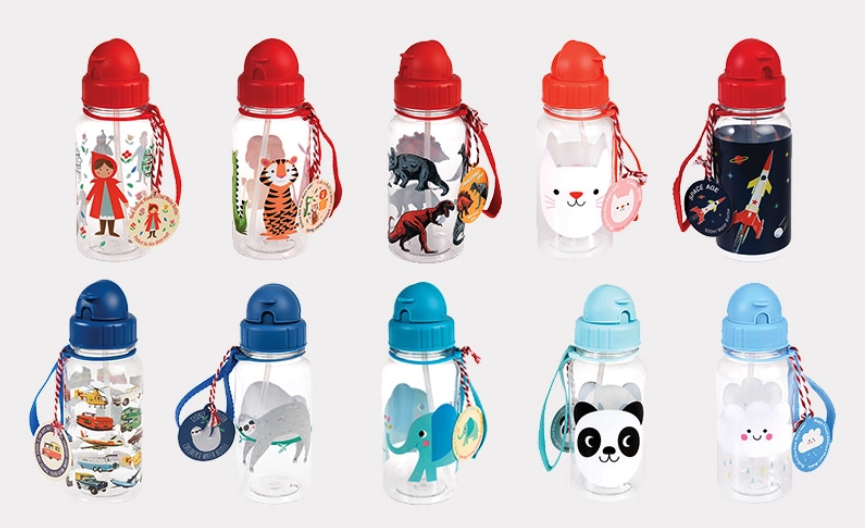 英國 Rex London - 兒童吸管水瓶-迷人貓咪(500ML)