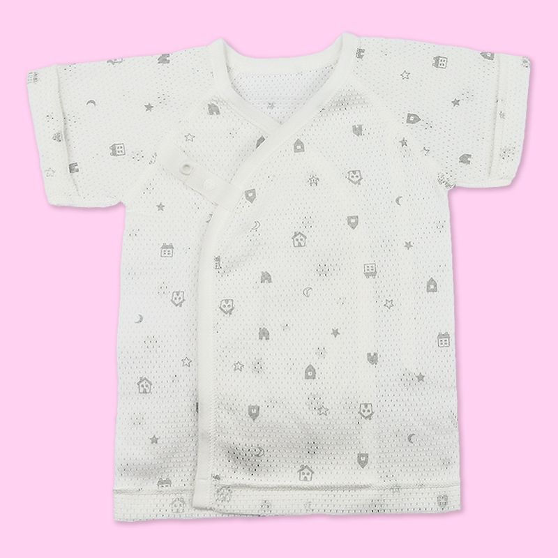 akachan honpo - 短袖網眼肚衣2件組-灰色