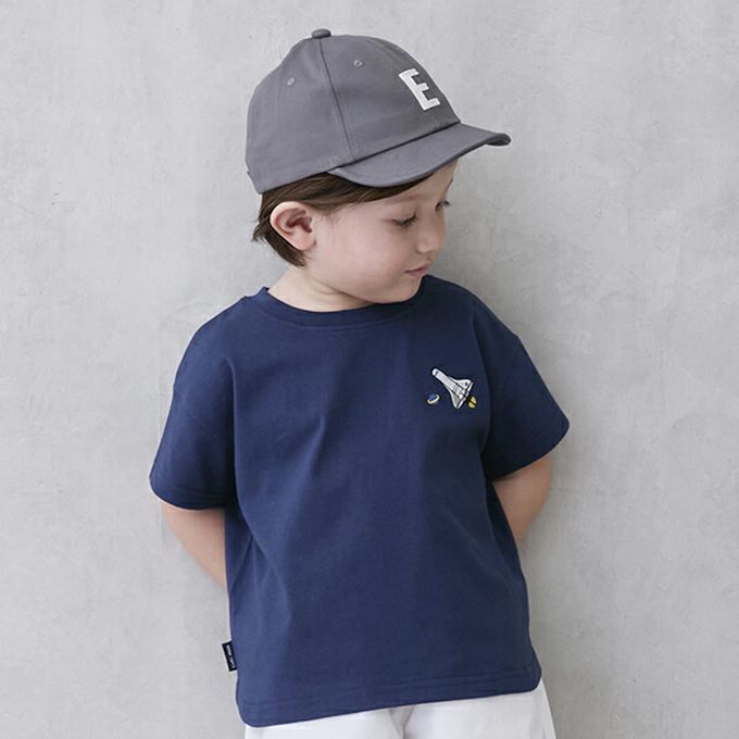 日本 petit main - [低價]接觸冷感 刺繡短袖上衣-車車-紅