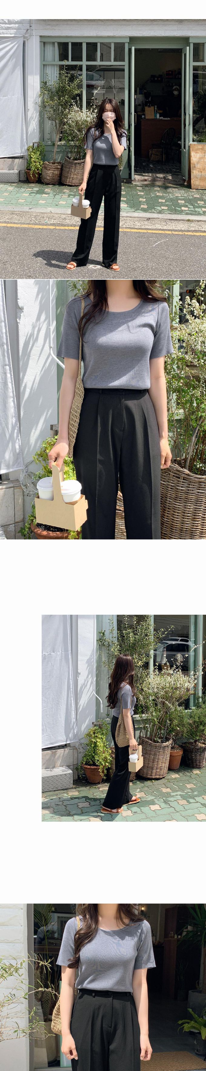 韓國 98doci - 夏季好搭西裝直筒寬褲-薄荷綠