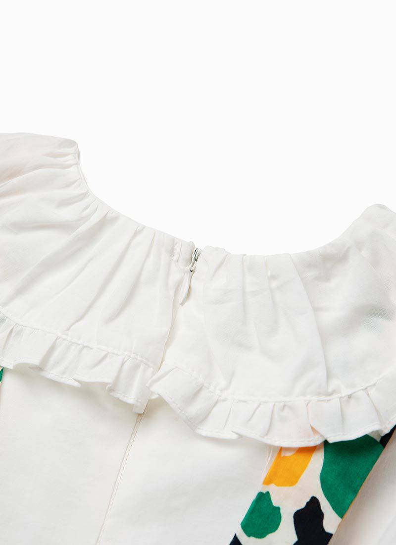 韓國 OZKIZ - (附包包)假兩件大黃花洋裝