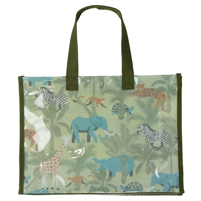 日本 ZOOLAND - 防水PVC手提袋/游泳包-可愛動物-黃色 (25x34cm)