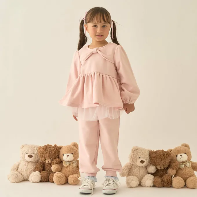 日本 Lycee mine - 胸前蝴蝶結領荷葉上衣-藍