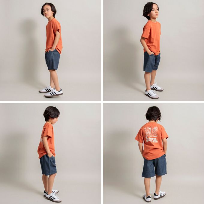 日本 BRANSHES - 工裝風大口袋定番色短褲-直紋-黑白