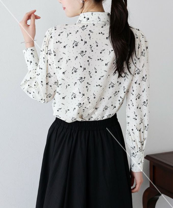 日本 BLUE EAST - 大人氣！優雅扭結雪紡長袖襯衫-咖啡