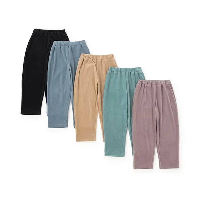 日本 b-ROOM - 柔軟寬鬆織燈芯絨長褲-藍綠